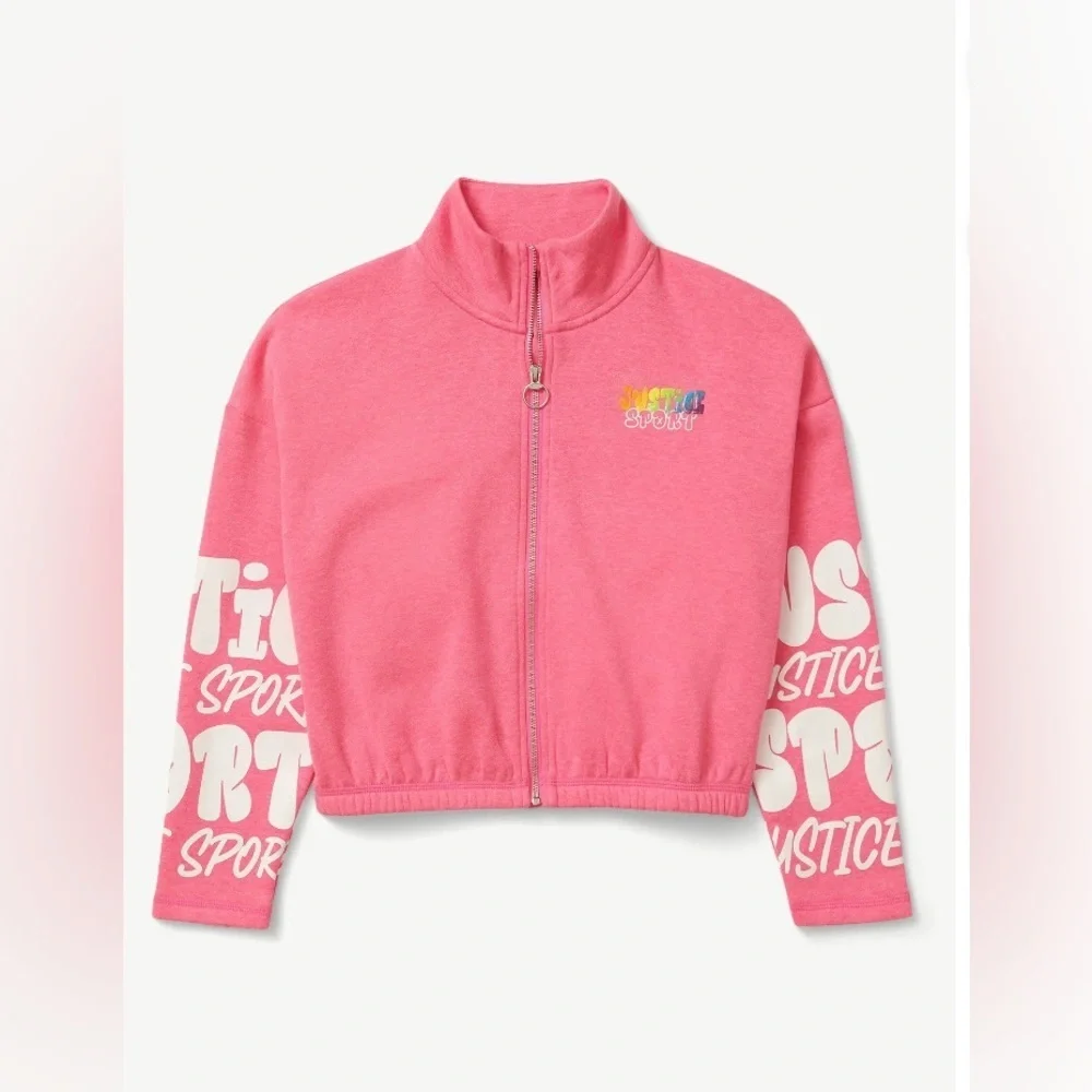 Justice Girls J-Sport Active Full Zip Mock Neck Sweater
